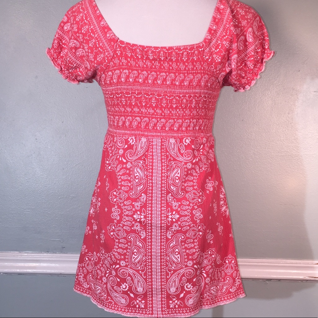 Babydoll Top With Bandana Print